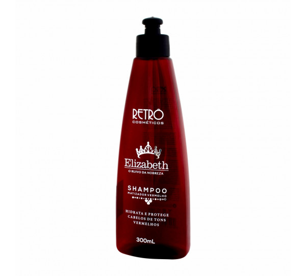 Shampoo Matizador Vermelho Elizabeth Retrô Cosméticos 300mL